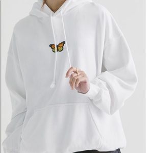 John Galt white butterfly hoodie